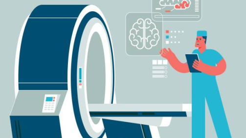 MRI scan and diagnostics. Health care vector concept stock illustration